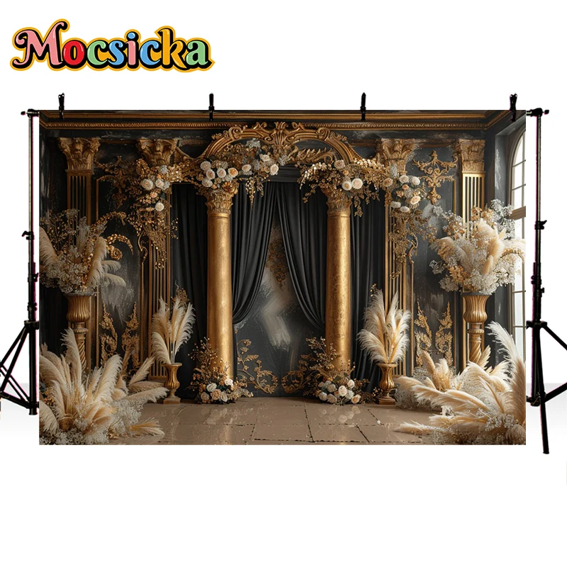 Mocsicka Photography Background, Vintage clássico, Palácio, Bohe, Floral, Adulto, Casamento, Retrato de maternidade, Pano de fundo, Photo Studio