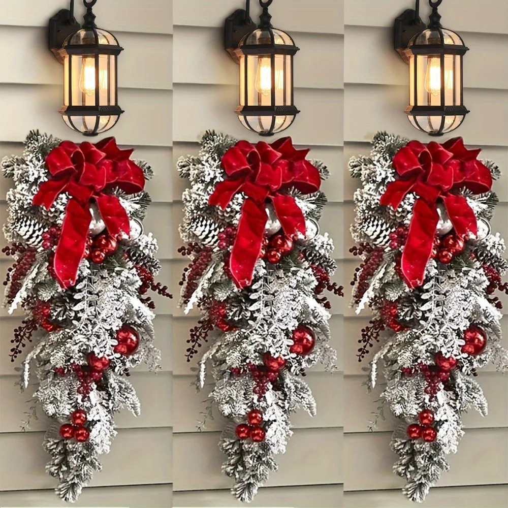 Latest 2025 Christmas Upside-Down Tree Decoration, Door Hanging Ornament, Outdoor Garden Decoration, Christmas Decoration