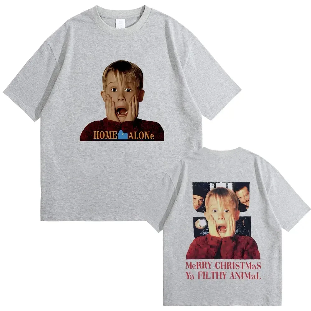 Movie Home Alone Christmas Ya Filthy Animal T-shirt Macauly Culkin Graphic T Shirts Women's Classic Fashion Vintage Men Tshirt