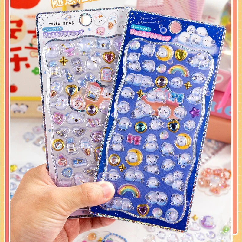 

Японские 3D-наклейки с рельефным изображением - милые мультяшные стикеры для скрапбукинга, дневников и декора, канцелярские товары для творчества