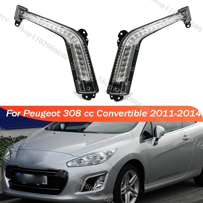 

For Peugeot 308 cc Convertible 2011-2014 Car Front LED DRL Daytime Running Light Lamps Fog Lights 6206X4 6208X4
