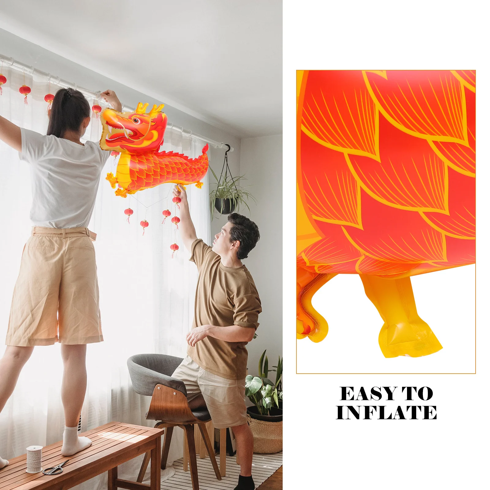 

Dragon Balloon Aluminum Foil Decoration Spring Festival Party Lunar New Year Balloon 2024 New Year Party Decor