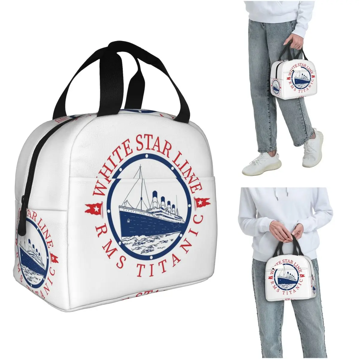 

Titanic Captain Cruise Sinking Ship Atlantic Ocean Voyage Insulated Lunch Bag Cooler Food Box Tote Lunch Boxes Container