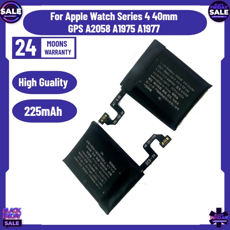 

Replacement 224.9mAh Battery A2058 for Apple Watch Series 4 40mm GPS A2058 A1975 A1977 Iwatch Bateria