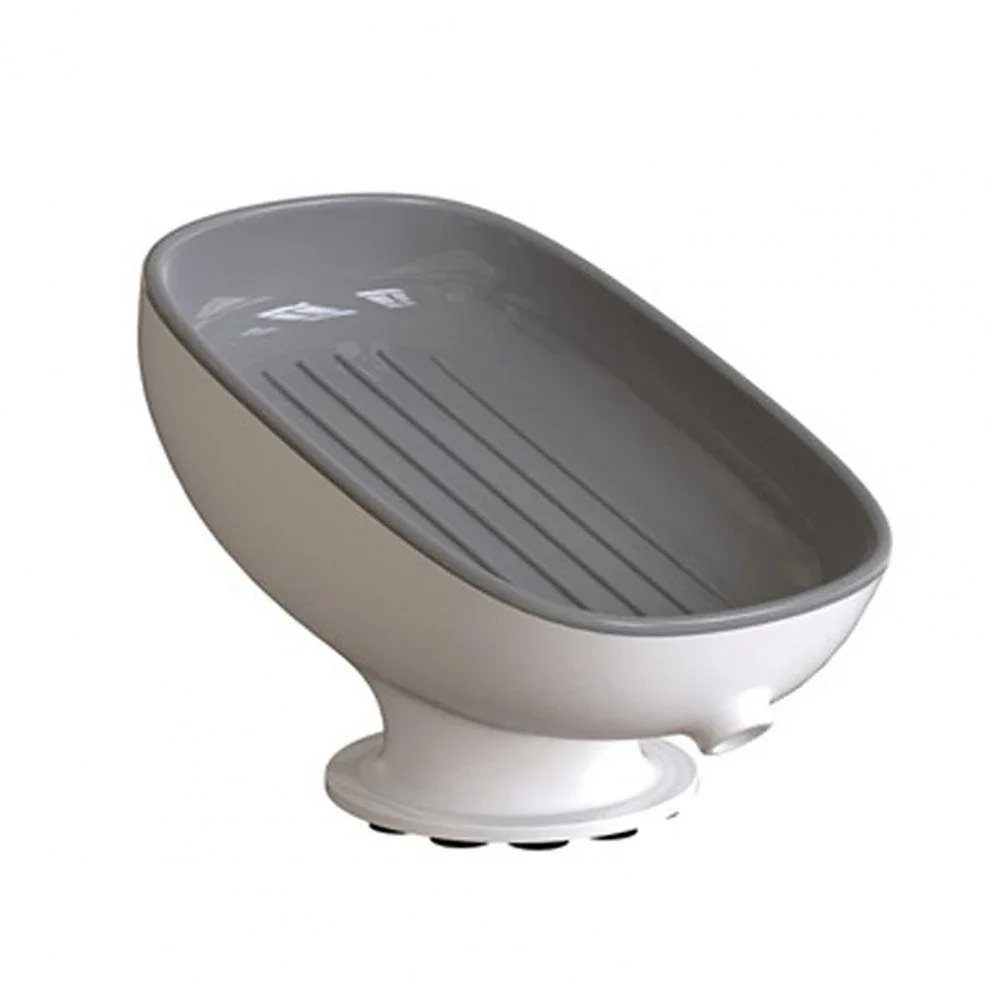 Practical High Quality New Soap Holder Soap Box Suction Drain Grey Holder Plastic Red Soap Box Soap Holder 1PCS
