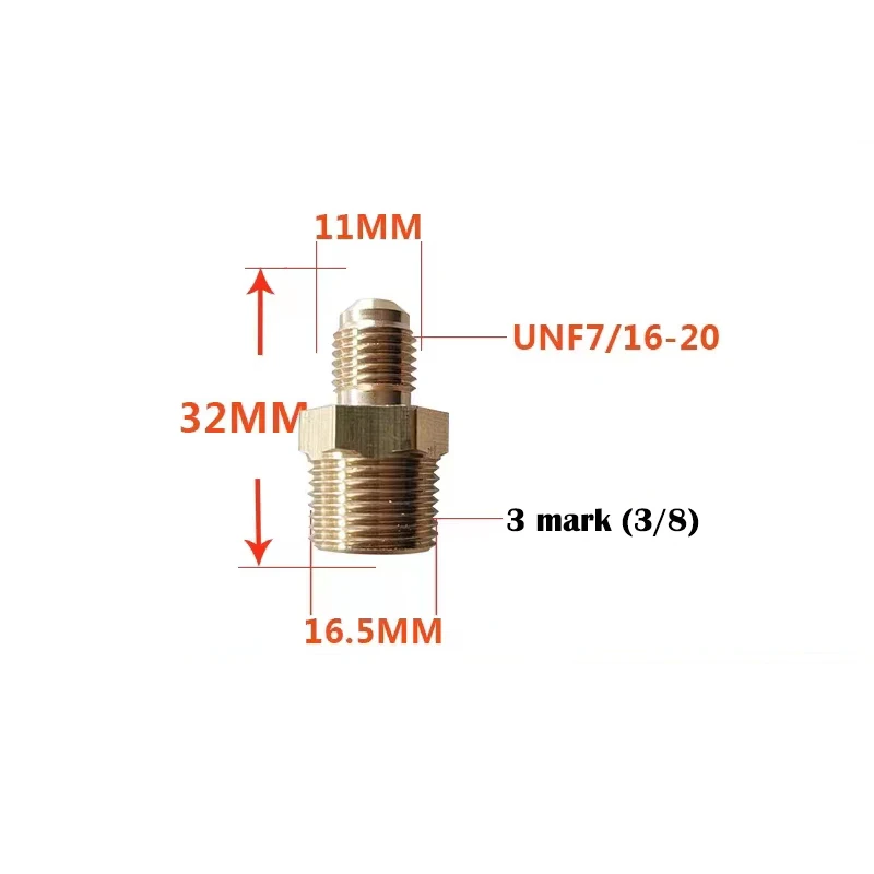 Imagem -04 - Vacuum Pump Connector Bico de Entrada Flúor Pipe R22 Adaptador Rosca Americana 1620 Polegada 4sae Acessório
