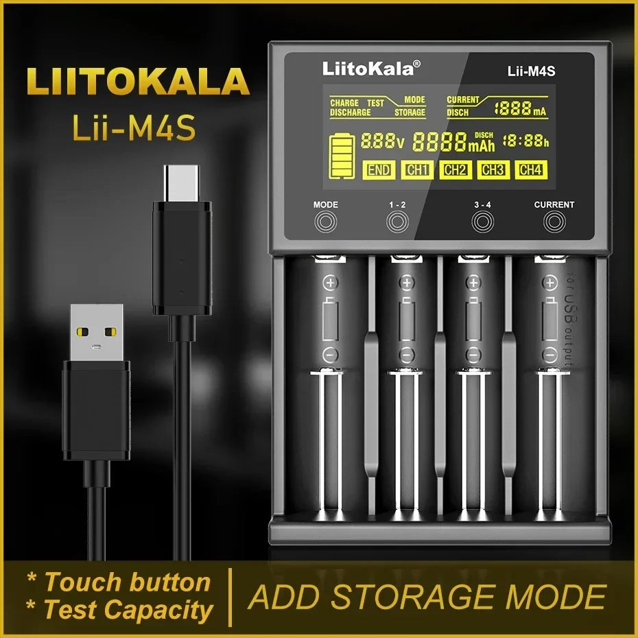 LiitoKala Lii-S8 Lii-600 Lii-PD2 Lii-202 18650 Battery Charger for 3.7V Li-ion NiMH 1.2V 9V Li-FePO4 26650 21700 26700 AA AAA