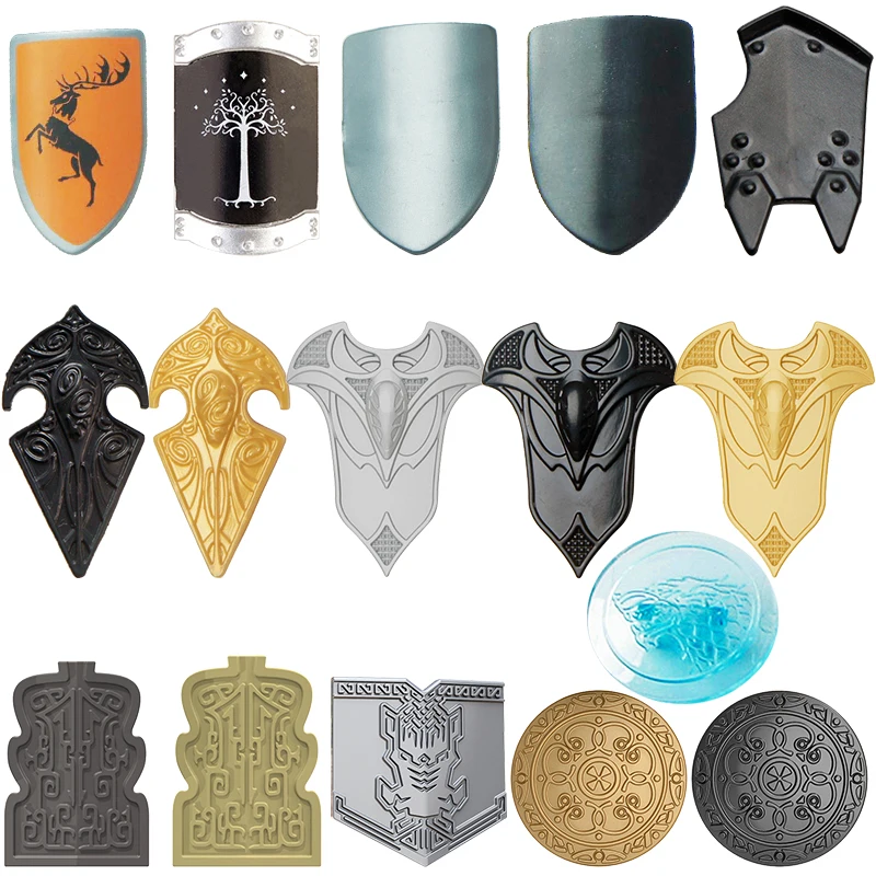 Middle aged weapon accessories shields spears  axes assembly scenes building blocks toy accessories for children gifts