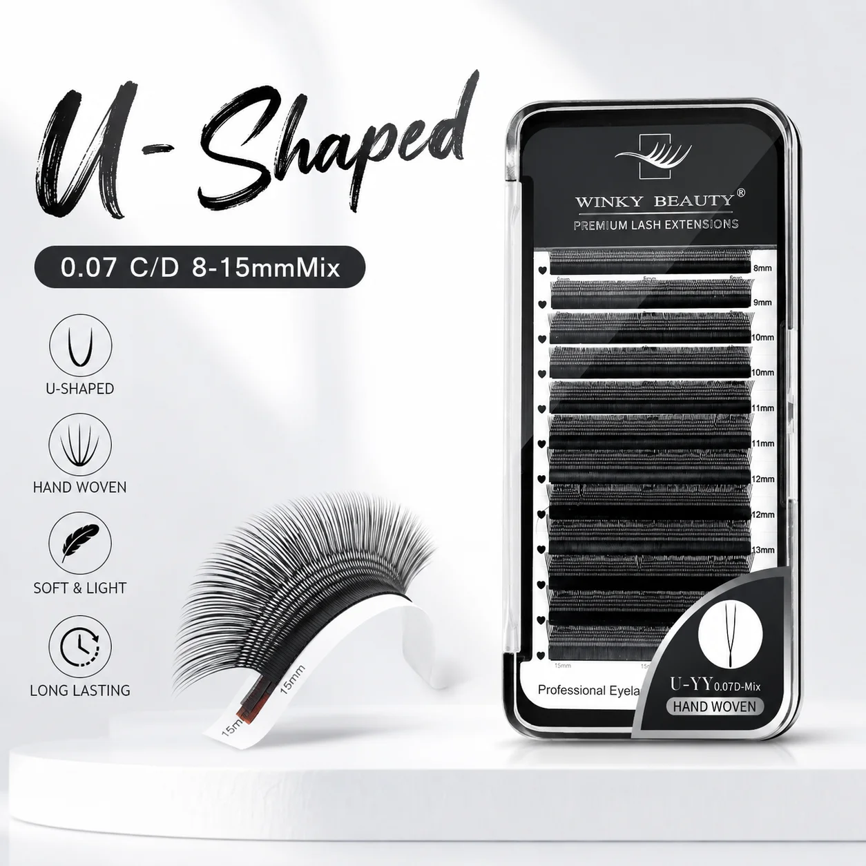 Winky Beauty U-Shaped YY Eyelash Extensions New Style U/W Lashes Extension Mink Premade Volume Fans False Eyelashes Double Tips