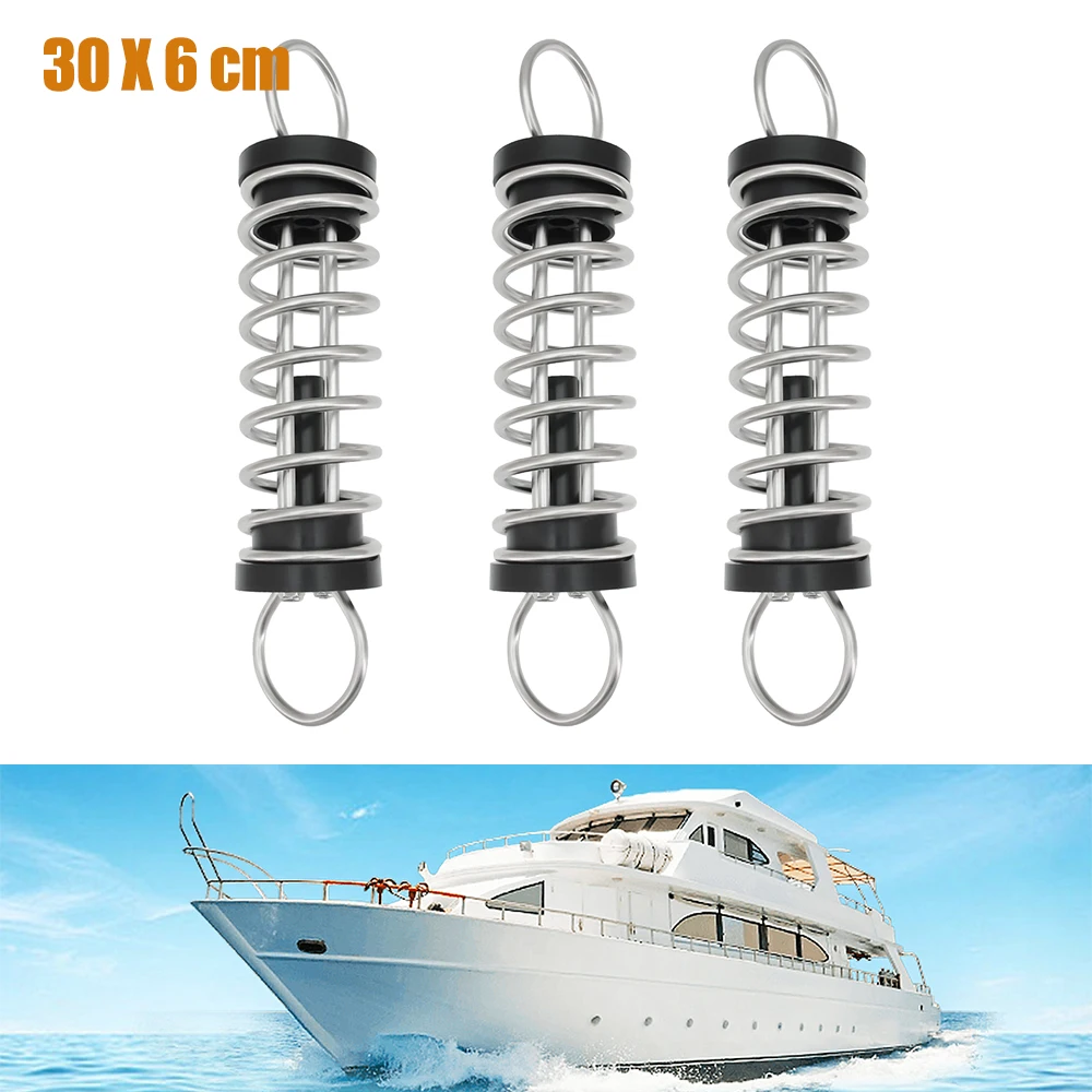 1pcs 304 Stainless Steel Dock Line Mooring Springs Silence Mute Anchor Springs Ship Watercraft Buffer Marine Hardware 6x305mm