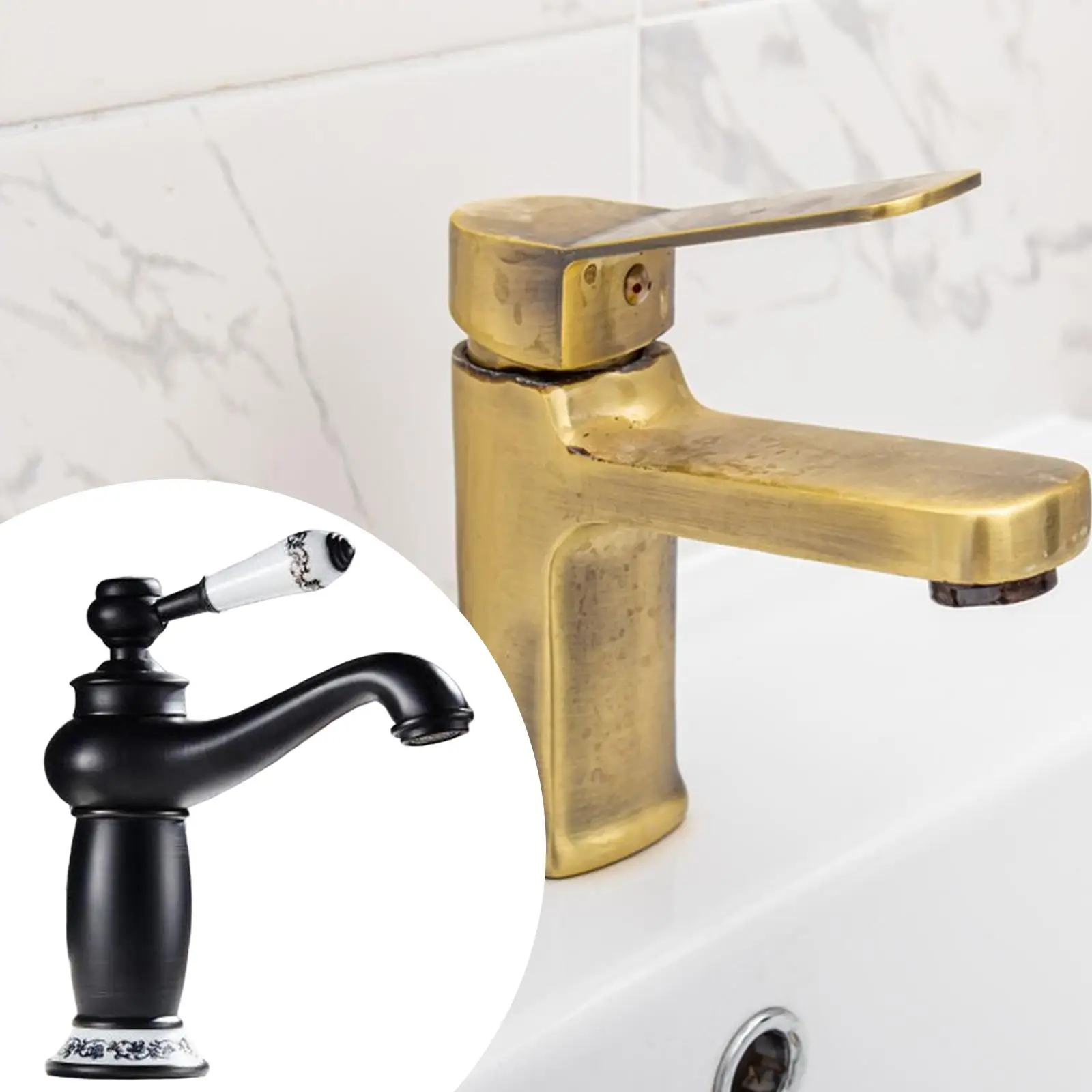 Vintage Copper Bathroom Faucet Single Lever Polished Chrome Basin Mixer for Cloakroom Sink Setup