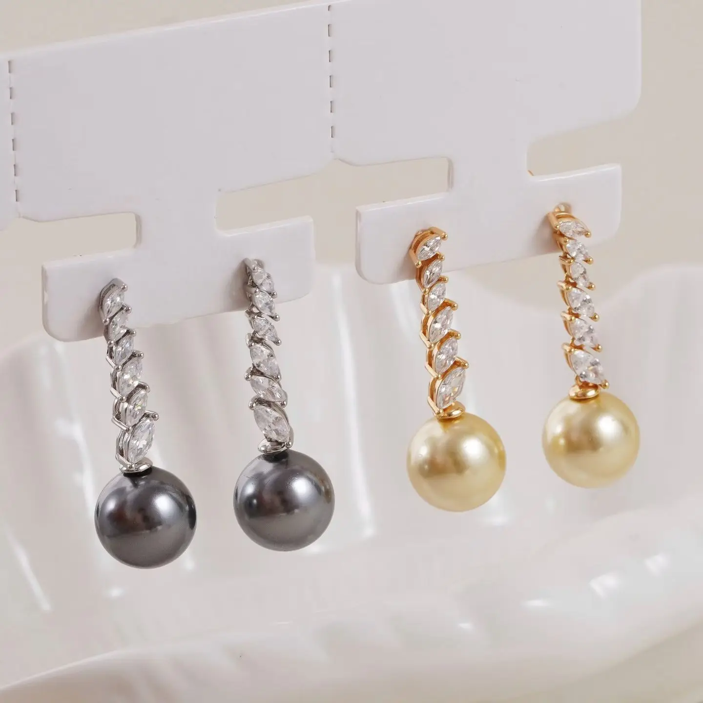 S925 Sterling Silver Earrings Base Findings Mountings Jewelry Mounts Fittings Accessories for 11-12mm Pearls