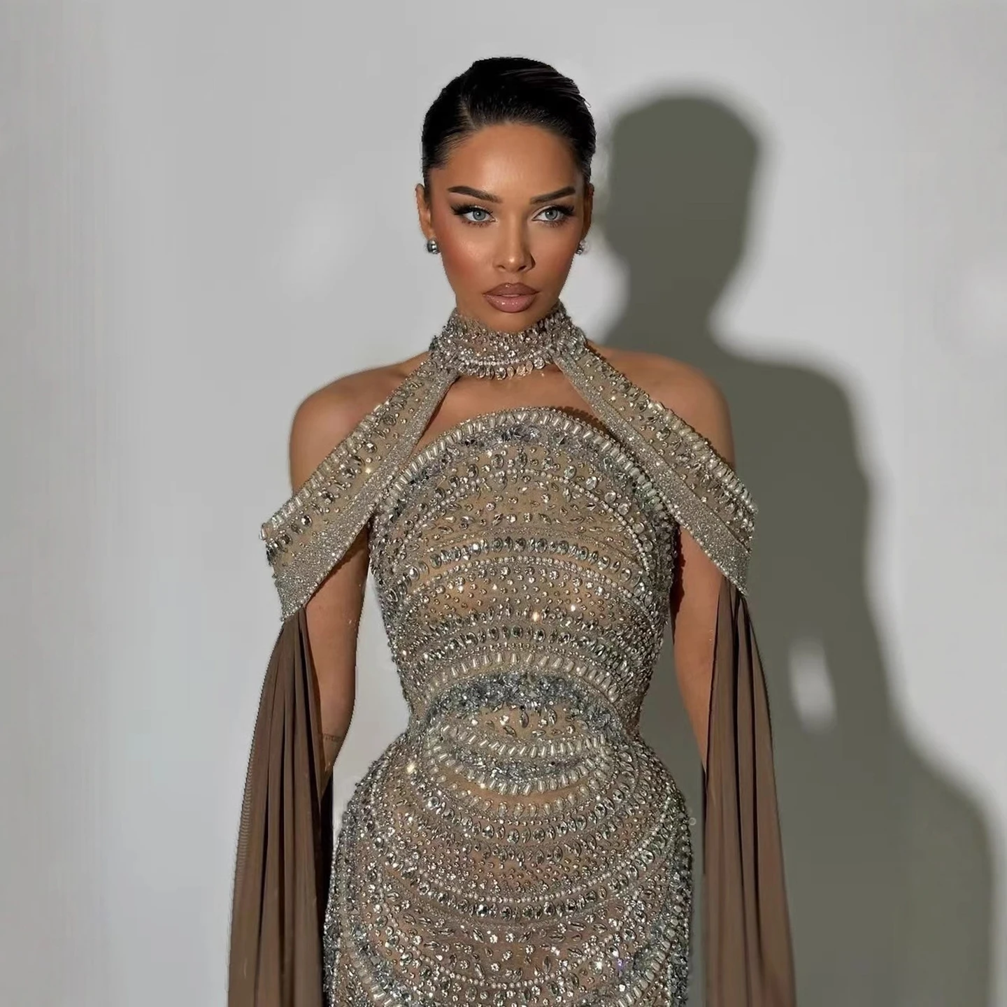 فستان سهرة Serene Hill LA73344 فساتين كوسوفو الفاخرة المطرزة مع كيب لحفلات الزفاف 2026 حسب الطلب #2