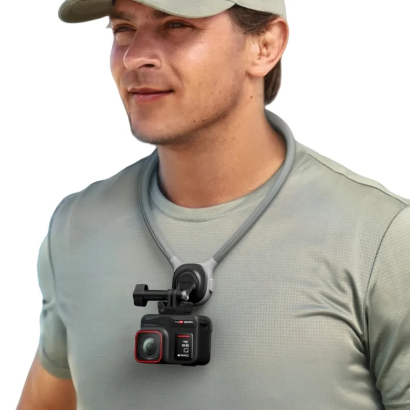 For Insta360 X5/X4/X3/GO 3S/ONE RS/R/Ace Pro2/Ace | 360° Rotatable Neck Mount | Hands-Free POV Strap for Vlog & Outdoor Sports view 6