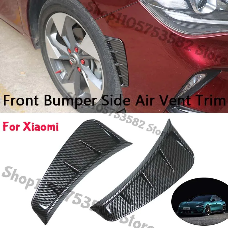 1Pair Car Front Bumper Side Air Vent Trim Carbon Fiber Style For Xiaomi Universal Exterior Decoration Cover