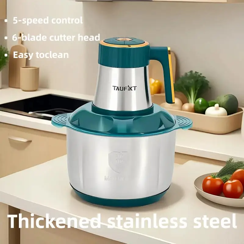 

TAUFIKT 5L 5-speed 6-blade Meat Stuffing Machine, Household Multi-function, Minced Meat And Vegetable Stuffing