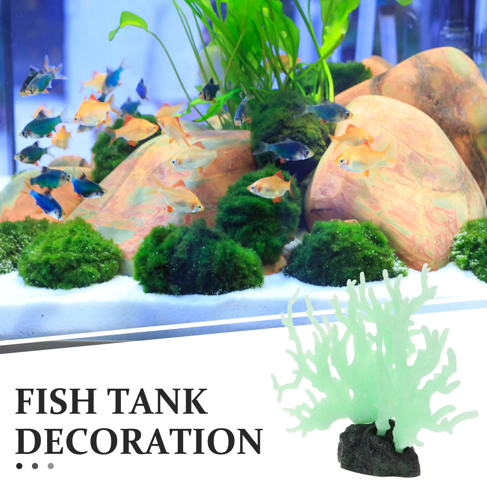 

Glowing Plant Aquarium Decorations Fish Tank Artificial Reef Ornament Glow In The Dark Statue Pvc Fish Accessory Betta Turtle