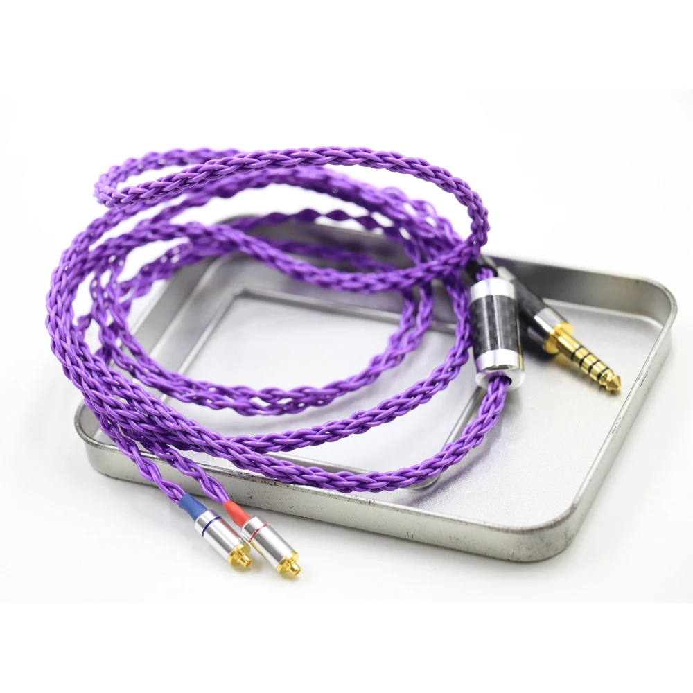 Haldane rolandpurple occ único cristal prata mmcx cabo para se315 se535 se846 fones de ouvido cabos cabo