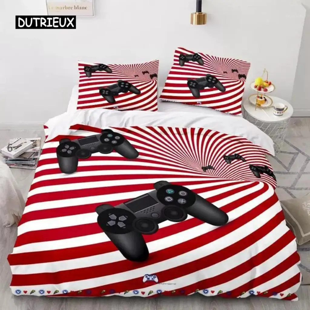 

Gaming Duvet Cover Set King Size Microfiber Game Controller Video Games Twin Comforter Cover for Kid Teens Boys Man Gamer Room