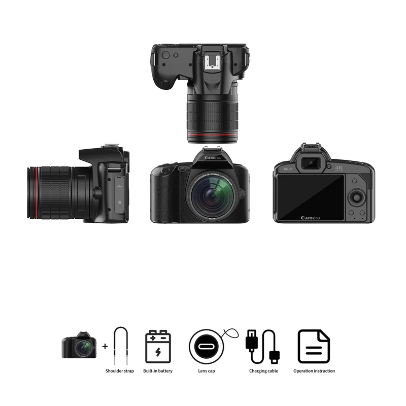 Цифровая камера для фотосъемки 4K WIFI веб-камера винтажный видеорегистратор 64 мп видеокамера с зумом bлоговая камера