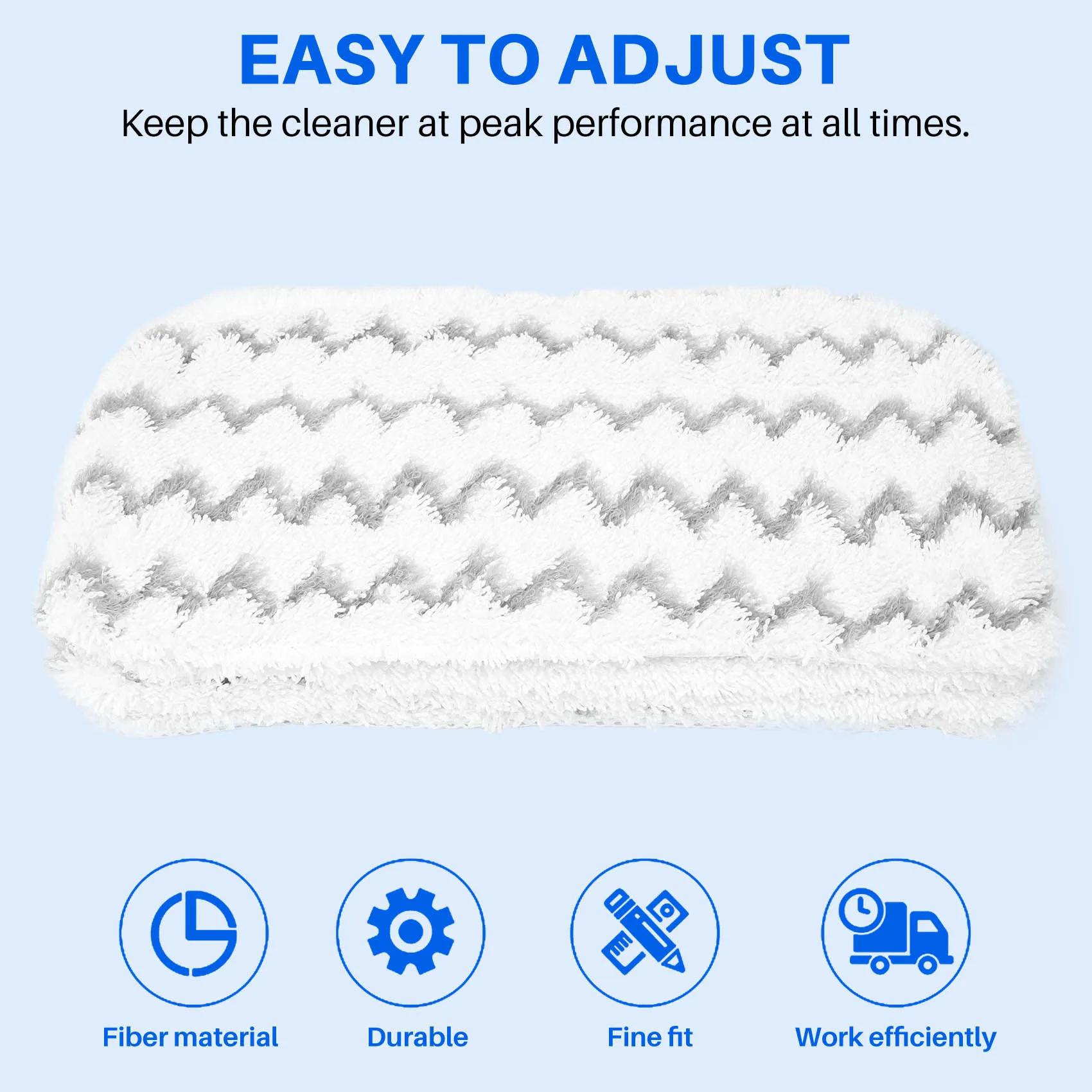 ABKJ-4 PCS Replacement Pads Accessory For Shark Steam Mop S1000, S1000A, S1000C, S1000WM, S10001C, Dirt Grip Pads, Microfiber Wa