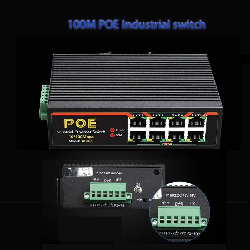 

RJ45 Hub игровой коммутатор POE промышленного класса 8-портовый интернет-сплиттер RJ45 LAN-переключатель 10/100 Мбит/с Ethernet сетевой коммутатор Тип рейки