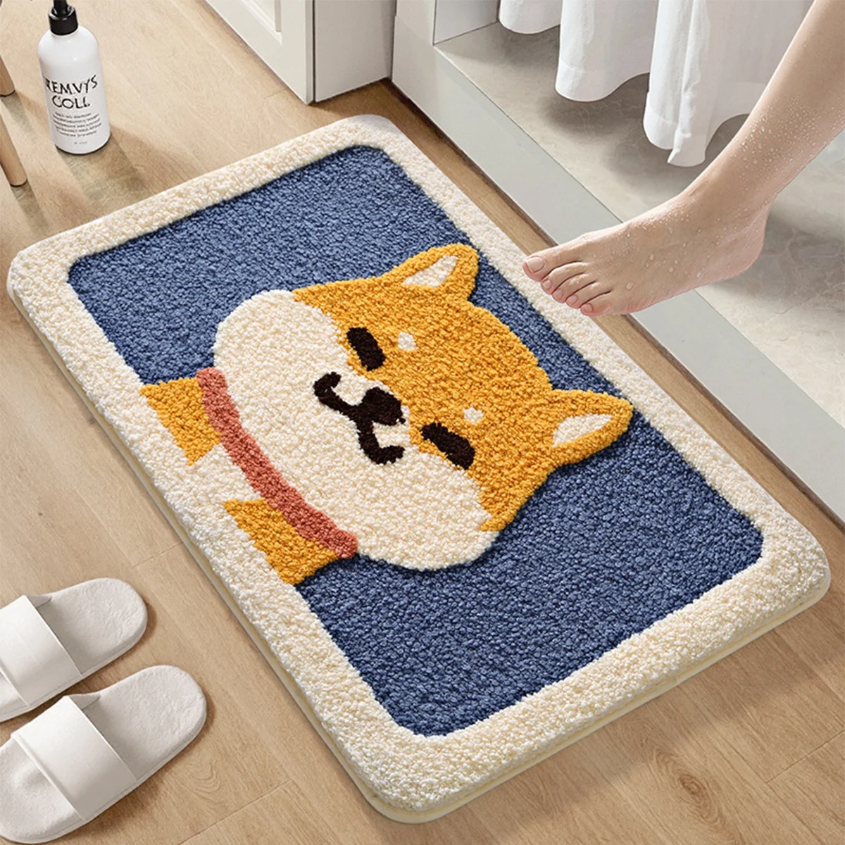 5D Akita Inu Pet Carpet Cute Healing Bath Mat for Kids Imitation Cashmere Area Rug Bedside Living Room Floor Blanket