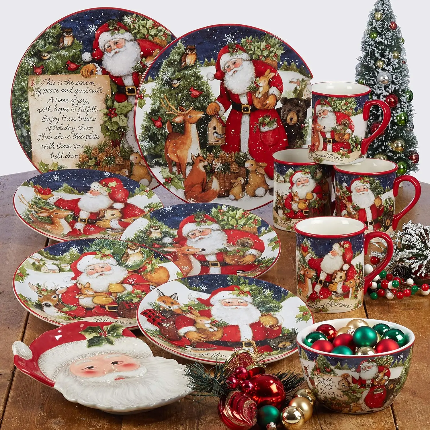 Magic of Christmas Snowman 9" Salad/Dessert Plates, Multicolored, Medium, Set of 4