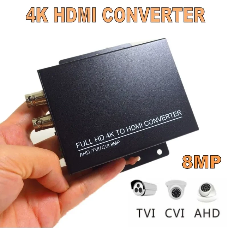 2019 New arrival 4K 720/1080P HDC-ADH 4-in-1 Resolution supports CVI 8MP /TVI 8MP /AHD 8MP+CVBS to HDMI Converter security test