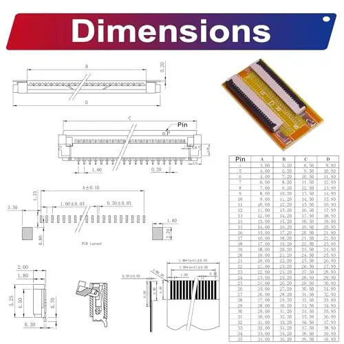 Kit Aapter per cavo piatto flessibile da 1mm e connettore di prolunga, adattatore PCB da Pin a Pin 4/6/8/10/12/15/16/20/26Pin (muslimah)