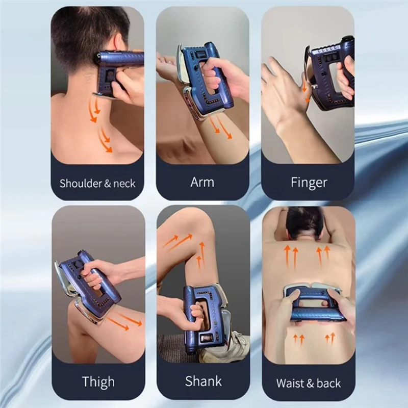 AB43-Microcorrente Massaggiatore per la schiena Micro-elettrico Vibrazione Fascia Coltello Dispositivo per raschiare il massaggio con impacco caldo B