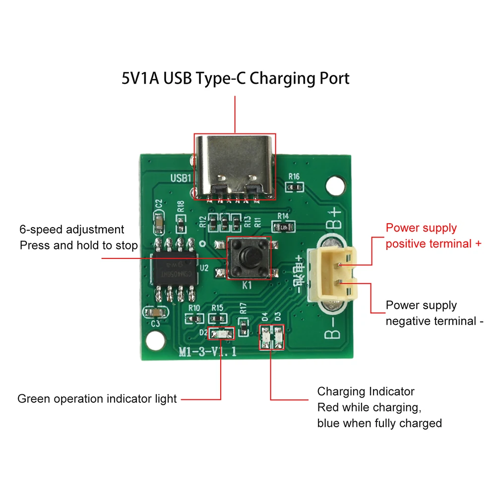 3-5 فولت 15 واط ماكس دفعة وحدة فرش السيارات محافظ مع أزرار 6 التروس تعديل موتور تيار مباشر سرعة تحكم مروحة التحكم #2