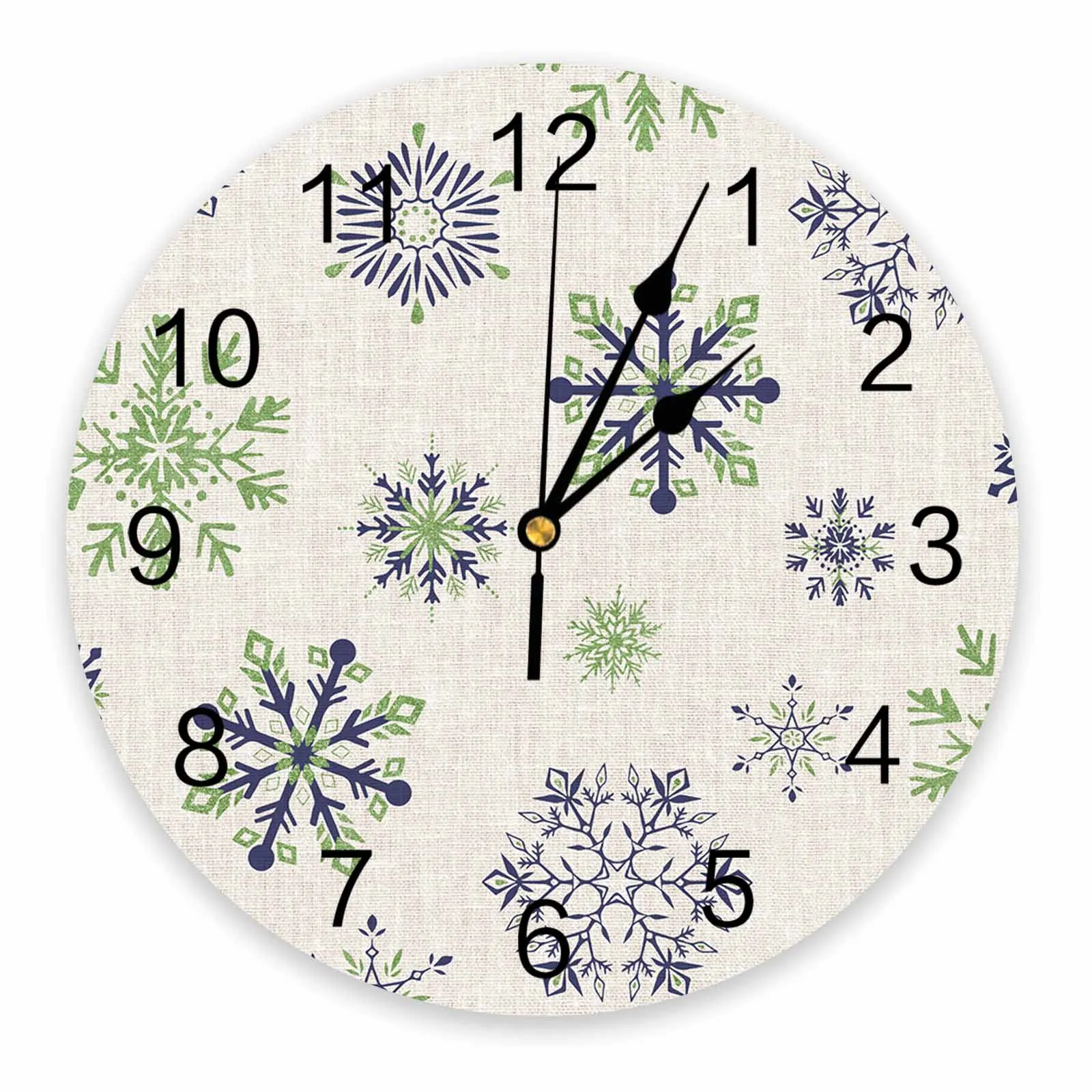 Christmas Letter Snowflakes Wall Clock Large Modern Kitchen Dinning Round Wall Clocks Watches Living Room