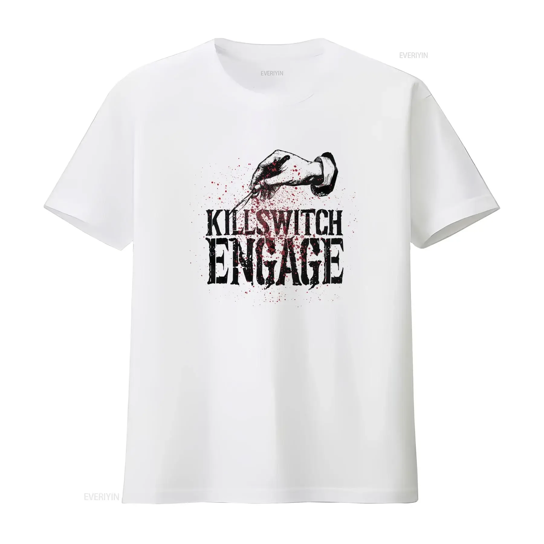 KILLSWITCH ENGAGE White T Shirt   vintage Washed Stretched Breathable streetwear Unisex homme fashion Top For Everyday Wear