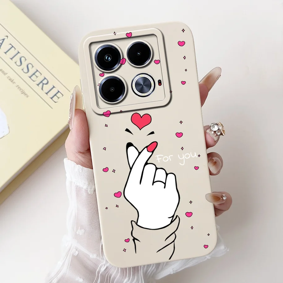 For Infinix Note 40 Pro Case X6851 Cute Love Heart Soft Silicone Back Cover For Infinix Note 40 Pro Plus Bumper Note40 4G Fundas