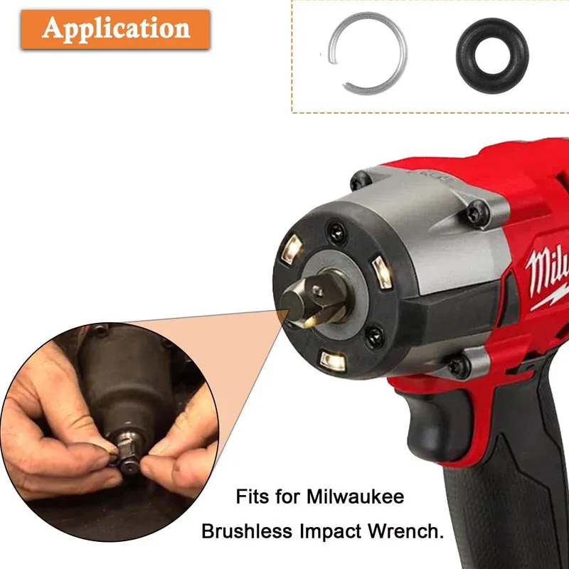 3/8 Inch Impact Socket Retaining/Retainer Ring Clip with O-ring & Installation Tool for Milwaukee Brushless Impact Wrench