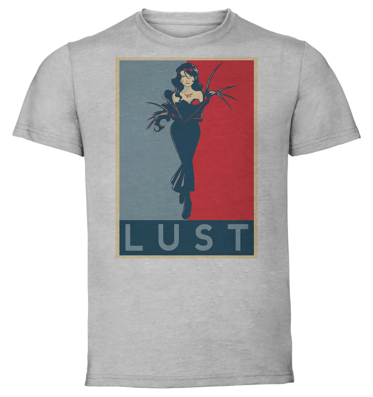 T-Shirt Unisex Grey Propaganda Fullmetal Alchemist Lust