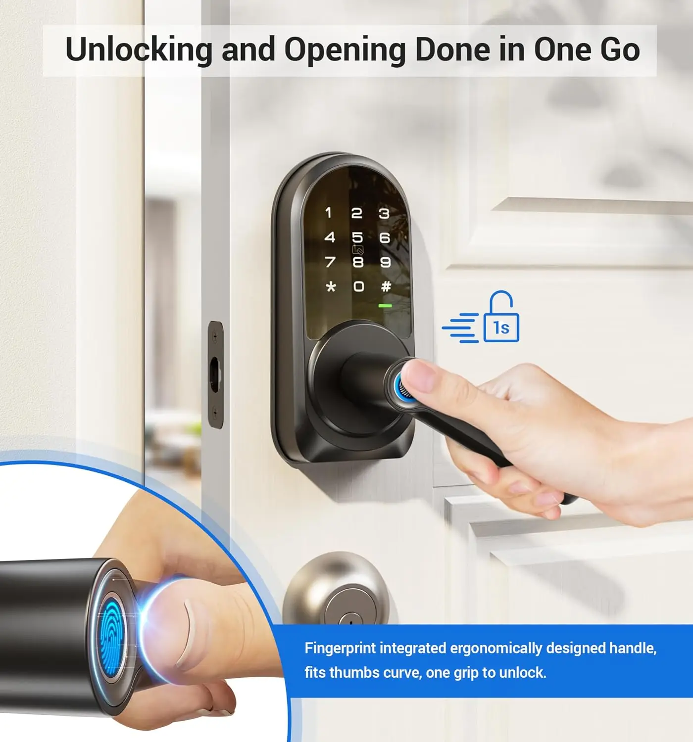 Keyless Entry Door Lock with Handle Smart Locks