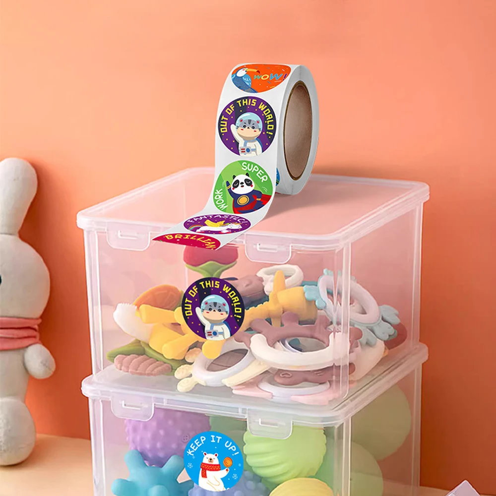 500 stücke/Rolle niedlichen Cartoon Tiere Belohnung Aufkleber für Kinder Schullehrer liefert klassische Spielzeug Geschenk Versiegelung dekorative Briefpapier