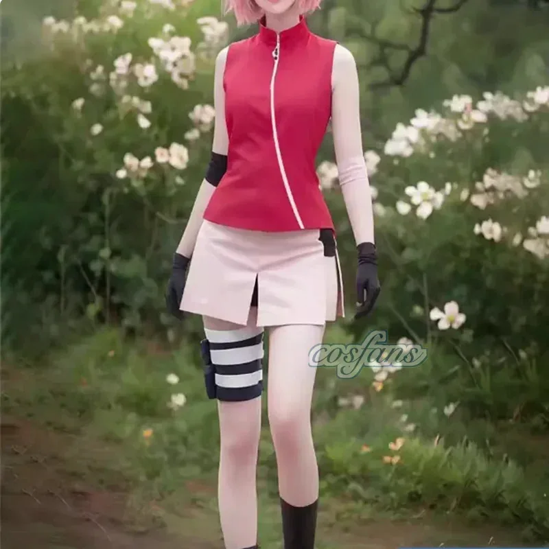 

Haruno Sakura cosplay Shippuden anime costume women skirt outfit unisex Ninja cartoon Halloween carnival costume