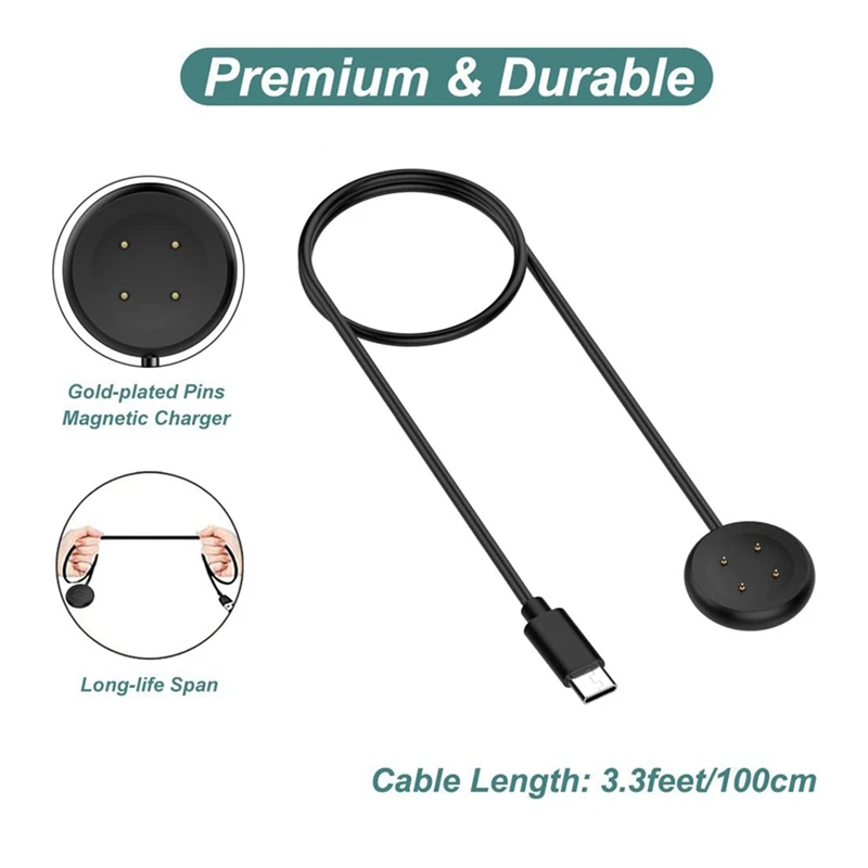 Câble de chargeur intelligent de type C pour Google Pixel Watch 2, câble de chargement magnétique pour montre intelligente Pixel Watch 2