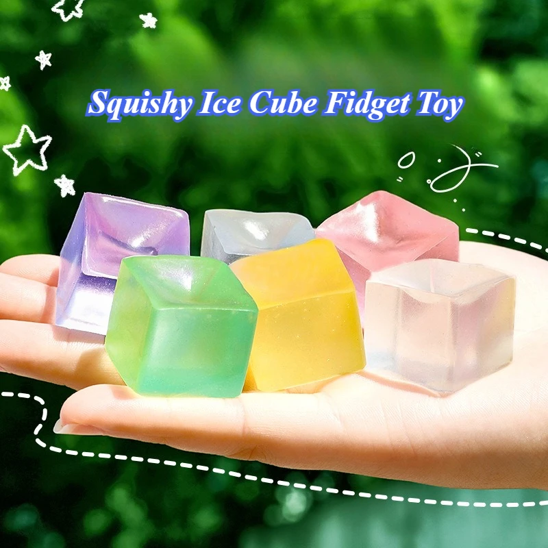 1 pz Squishy Cubo di Ghiaccio Agitarsi Giocattolo Palla Antistress Spremere Juguetes Divertidos Bomboniere per I Bambini Compleanno Premi in Aula  У