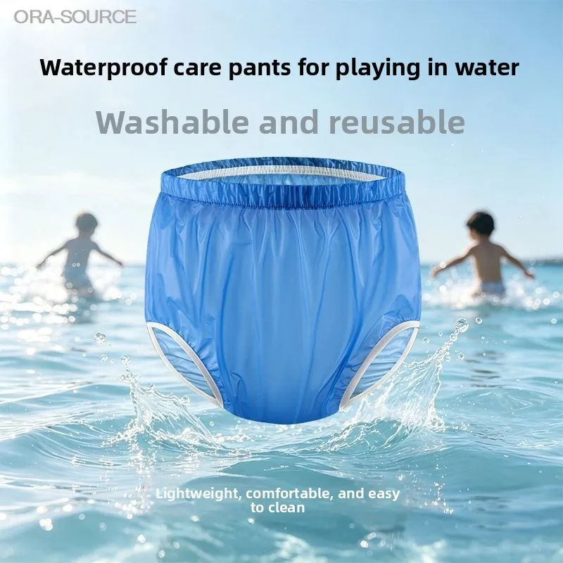 Adult Waterproof Pull Up Pants TPU Lined High Waist Elastic Proof Protective Underwear For Swimming Rafting Water Activities