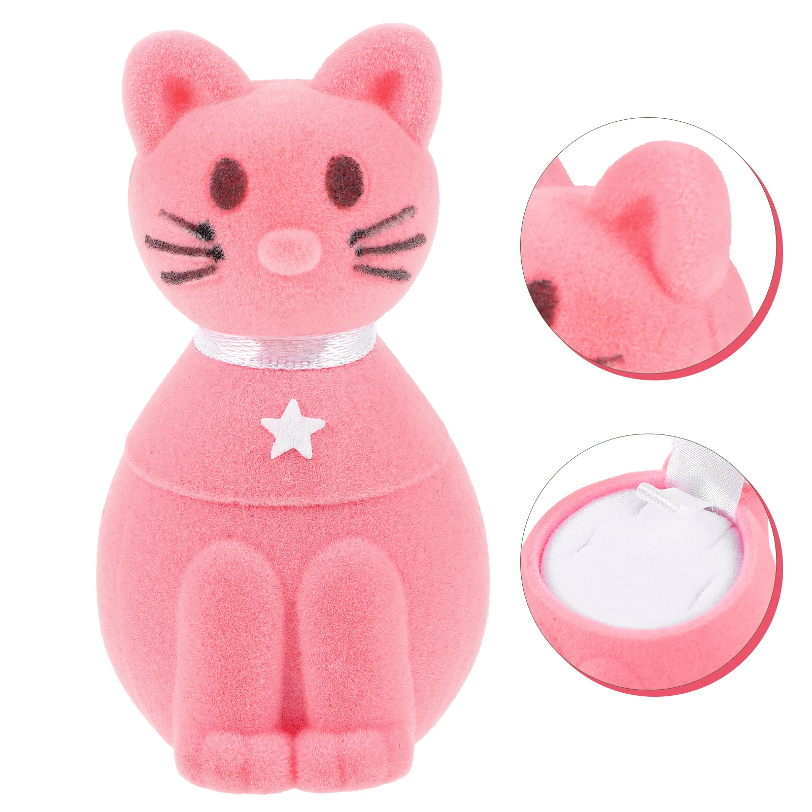 

Cute Cat-Shaped Case Gift For Wedding Valentine'S Day Engagement Bridal Shower Ring Container Jewelry Box Earring Packaging Hard