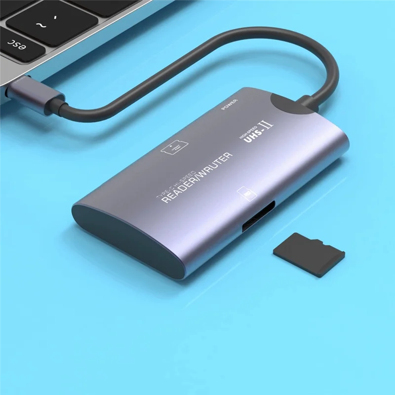 

ABZW High-Speed Multi-Function CF Card Reader Type-C (TF+CF) TF Aluminum Alloy Computer Mobile Phone Two-In-One Card Reader