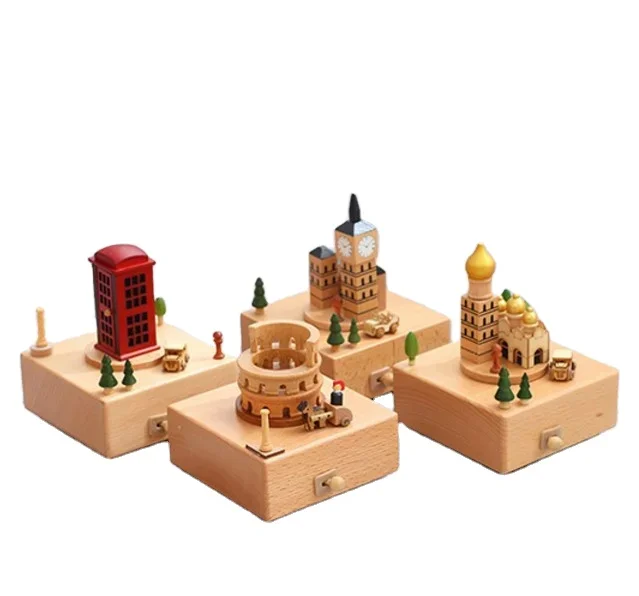 صندوق الموسيقى الخشبي لعيد الميلاد الخيالي #1