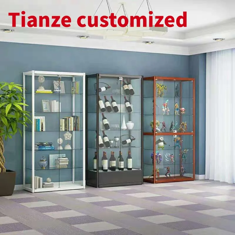 

(customized)Retail Upright Awards Display Showcase Vitrine Showcase Aluminum Glass Display with LED