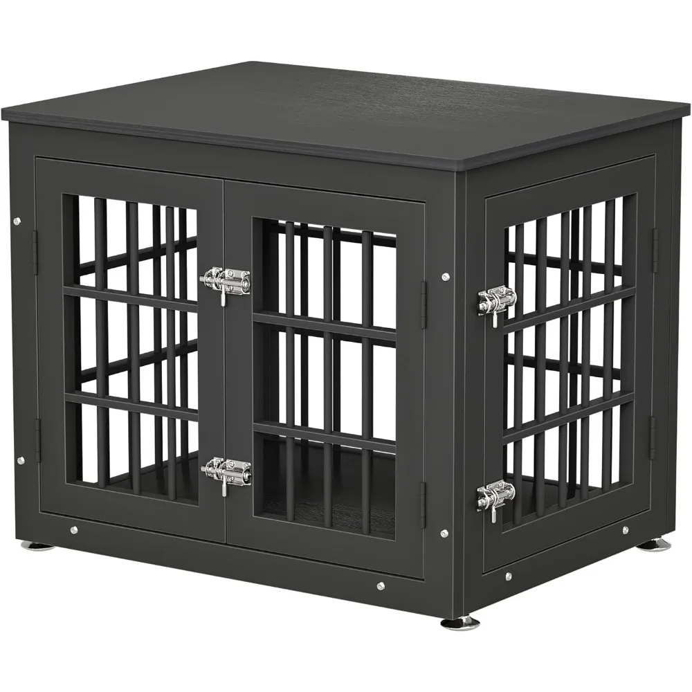 

Heavy Duty Dog Crate Furniture for Small Dogs, Decorative Pet House End Table, Wooden Cage Kennel Furniture Indoor,Black