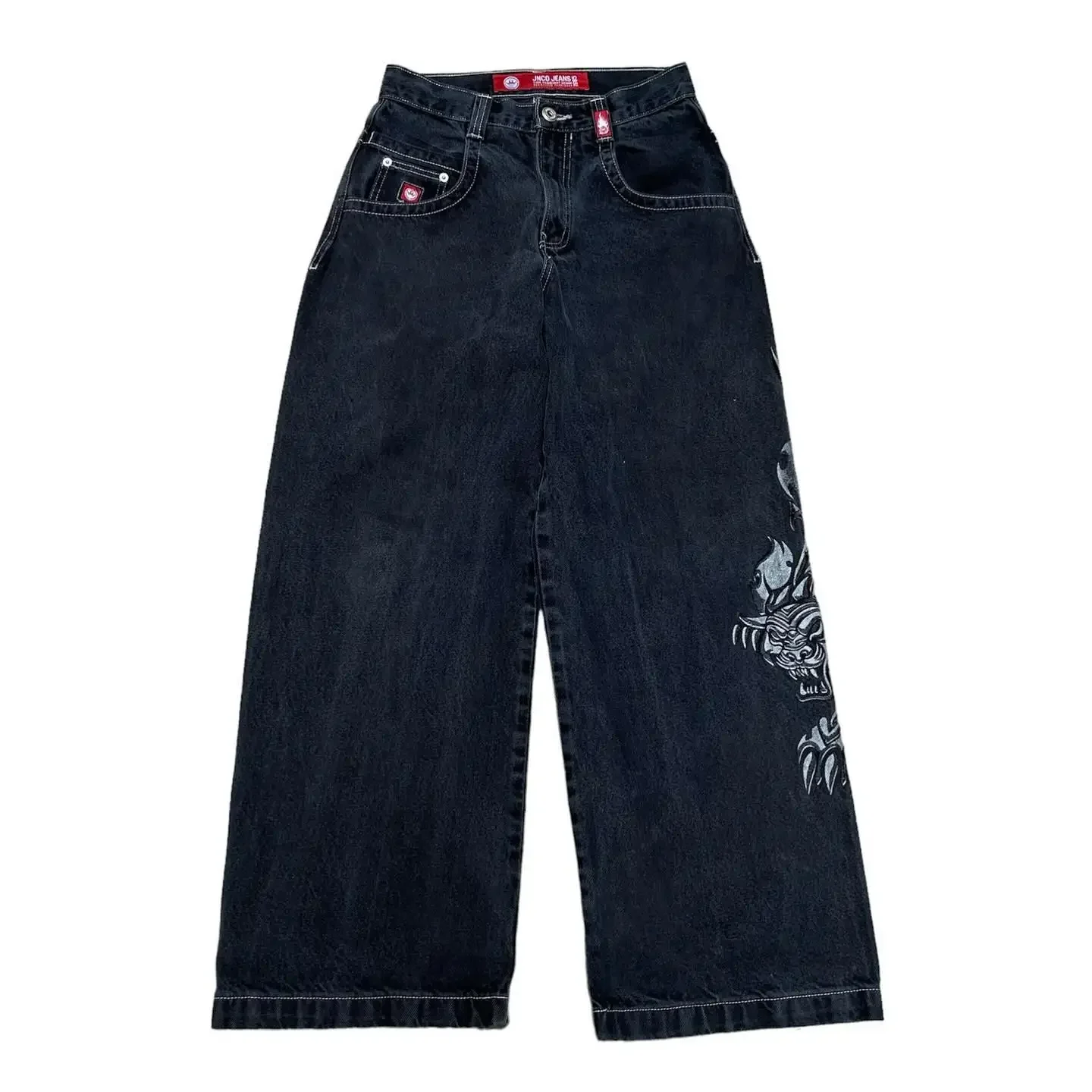 

JNCO Jeans Pants Y2K Streetwear Harajuku Hip Hop Tiger Graphic Retro Baggy Jeans Men Women New Gothic High Waisted Wide Trousers