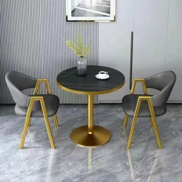 HYS small apartment balcony negotiation table and chair group simple reception sales office small round table coffee milk